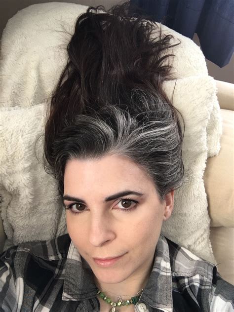 Salt and pepper gray hair. Grey hair. Silver hair. White hair. Granny ...