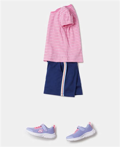 Buy Girl's Super Combed Cotton Elastane Rib Striped Short Sleeve T ...