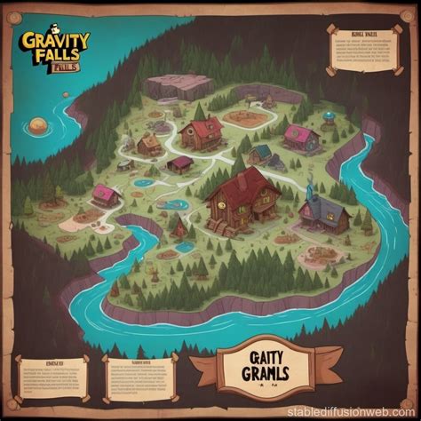 Gravity Falls Map | Stable Diffusion Online