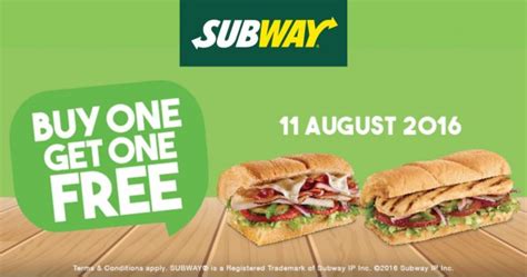 Subway Buy 1 Free 1 on 27 August 2015 only!! – Oppa Sharing