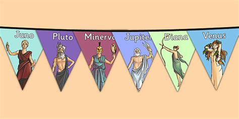Roman Gods Themed Display Bunting (teacher made) - Twinkl