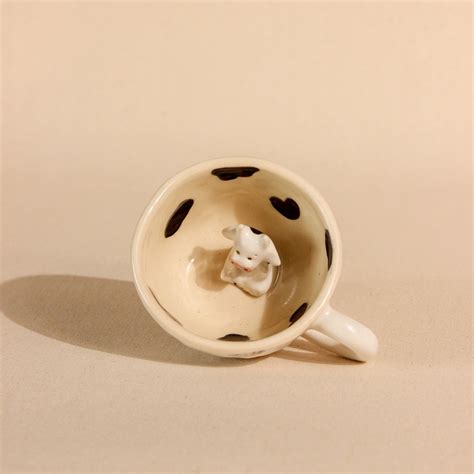 Handmade Ceramic Cup Saucer Set with Cute Cow | The Orby House – THE ...