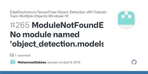 Image result for Modulenotfounderror No Module Named 'Object Detection