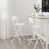 FRANKLIN bar stool with backrest, foldable, white/white, 74 cm (291/8 ...