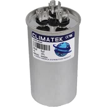 27L601 - 50 + 5 uf MFD 440 Volt VAC - ClimaTek Round Dual Run Capacitor ...