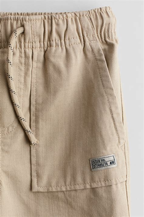 Cotton twill joggers - Beige - Kids | H&M IN