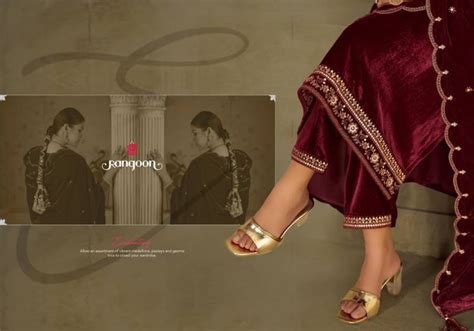 Rangoon Zarina Viscose Velvet Work Designer Salwar Suits Collection