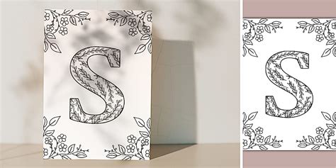 Letter S Mindfulness Colouring Card | Twinkl Party