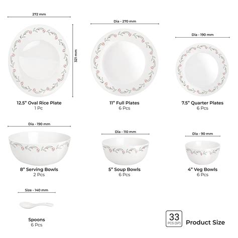 Buy Dinner Set - Terrana Fiora Opalware Collection Online | Treo by Milton