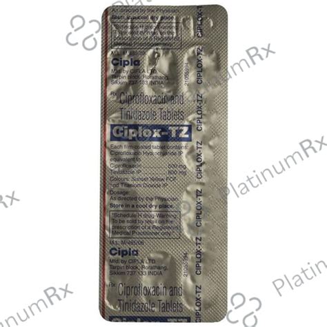 Ciplox TZ 500/600mg Tablet 10s - Save 72% on Substitute Medicine