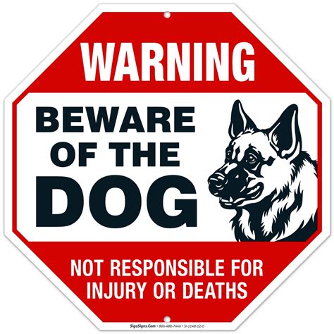 Sigo Signs German Shepherd Beware of Dog Sign 12x12 Aluminum India | Ubuy