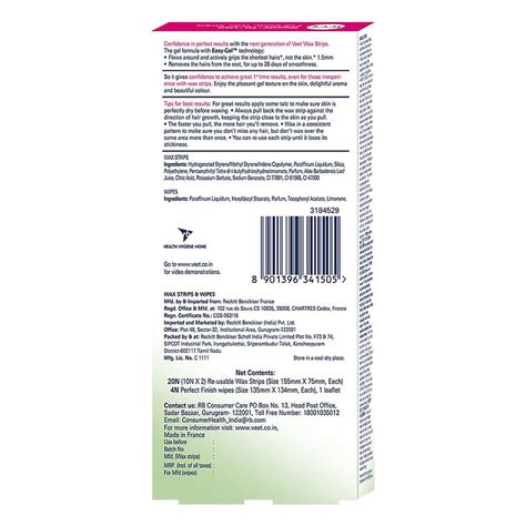 Veet Ready to Use Wax Strips Full Body Waxing Kit for Dry Skin, 20 ...