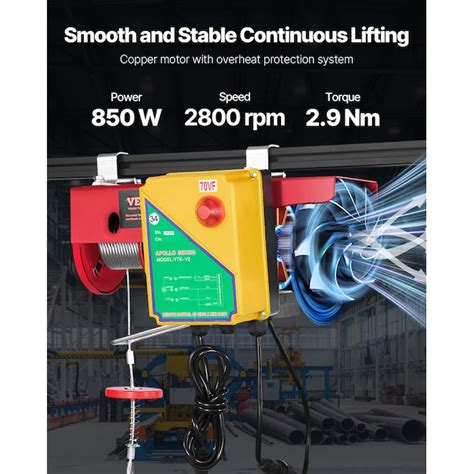 VEVOR 2 In 1 Electric Hoist Winch, 110V Portable Winch Crane with ...
