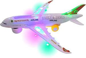 ROZZBY Bump and Go Airplane Toys Model with Light and Sound - Bump and ...