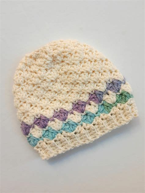 Shell Stitch Baby Hat Tutorial 的图像结果