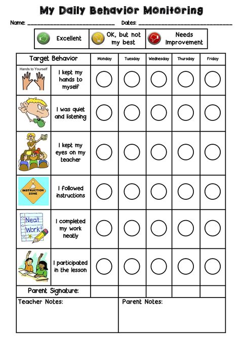 Get Started! Free Printable Daily Behavior Chart Templates - Printables ...