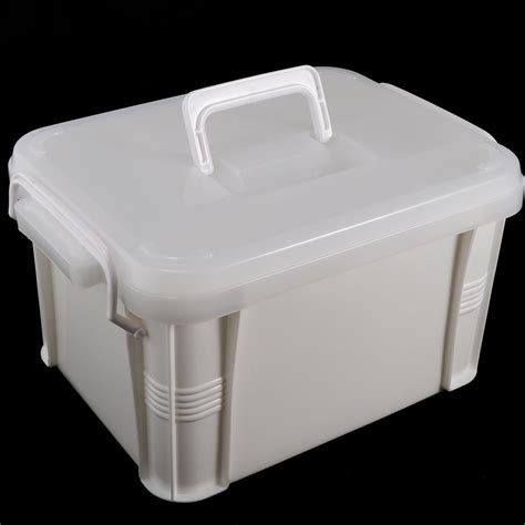 Portable Plastic 2 Layers Pill Medicine Chest First Aid Kits Case Stor ...