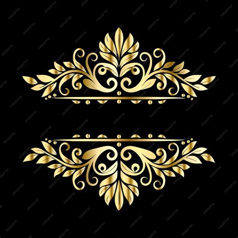 Vintage Ornamental Frames Rococo Patterns amp Curved Botanical Lines in ...