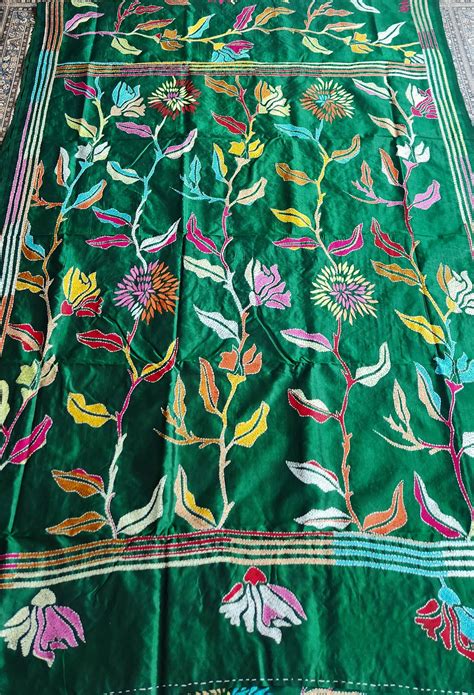 kantha saree red saree designer saree wedding shopping – VIVARANG
