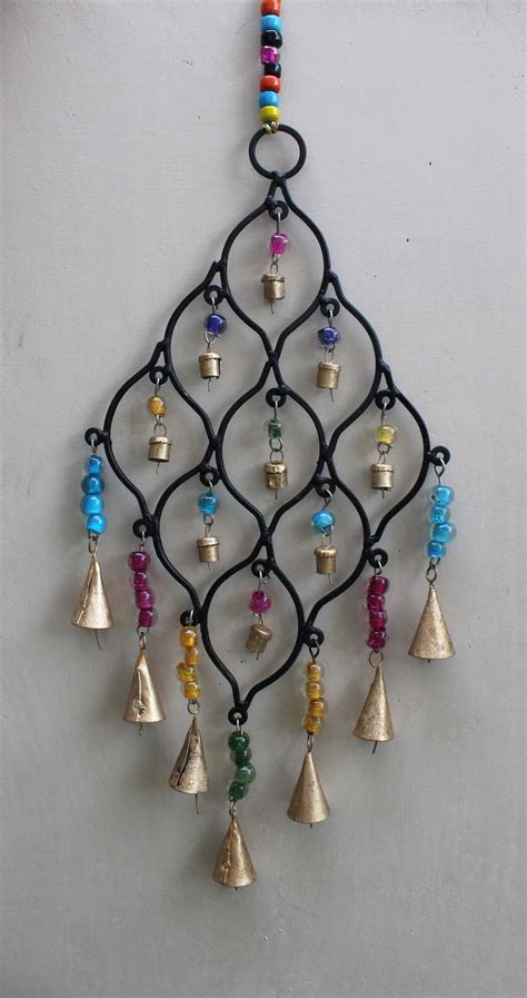 Recycled Iron Metal Bells Glass Beads Hanging Wind-chime - Etsy India
