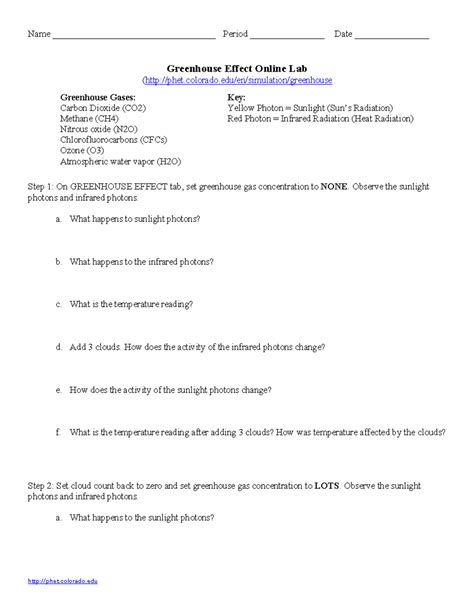 Phet greenhouse effect ws - Name ...