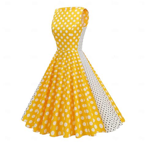 1950s Retro Vintage Rockabilly Dress Swing Dress Flare Dress Sleeveless ...