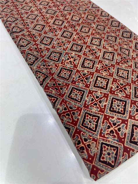 Pure Cotton Mul Ajrak Print Fabric | Traditional Ajrak Cotton ...