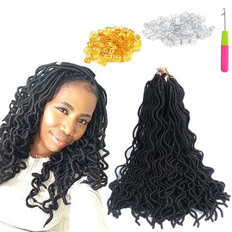 Buy Wavy Faux locs 20" Synthetic Crochet Braids Braiding hair Curly ...