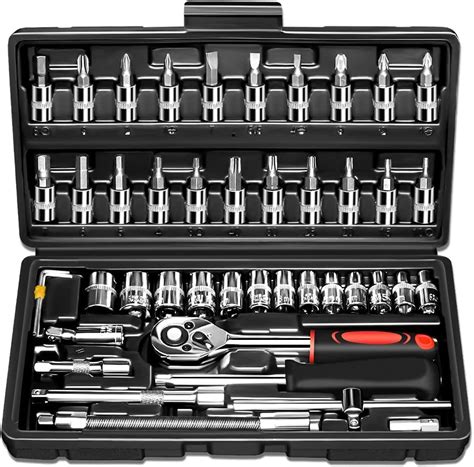 Sument Heavy Duty 46-in-1 Ratchet Socket Wrench Set - Chrome Vanadium ...
