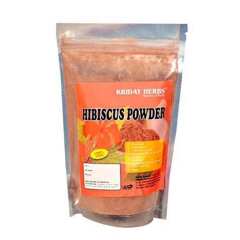 KRIDAY HERBS Organic and 100% Natural Hibiscus Flower Powder, Rosa ...