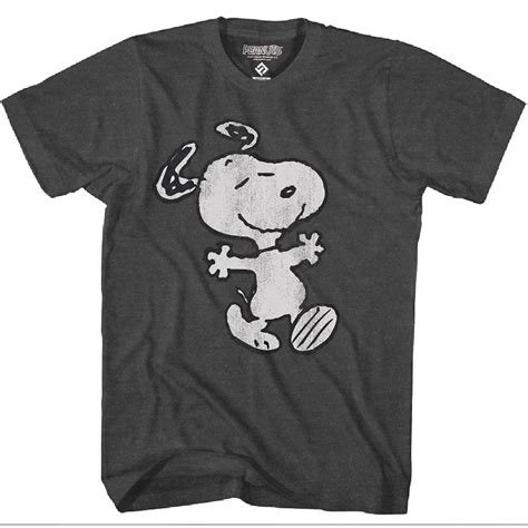 Peanuts Snoopy Big Hug Graphic T-Shirt for Adults, Charcoal Heather ...