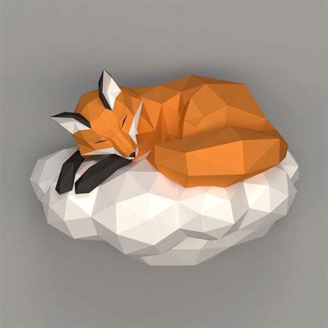LILOVE Fox On The Cloud 3D Paper Model Animal Sculpture Fox India | Ubuy
