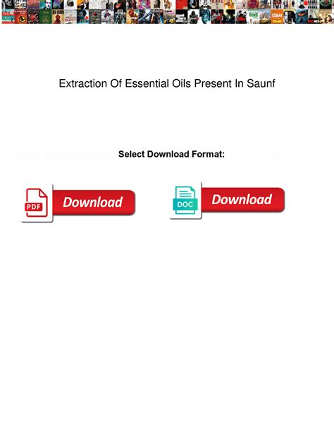Extraction of essential oils present in saunf - Extraction Of Essential ...