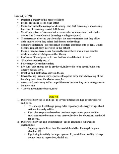 Psych 210 lecture 7 - Professor Hal Miller - Jan 24, 2020 Dreaming ...