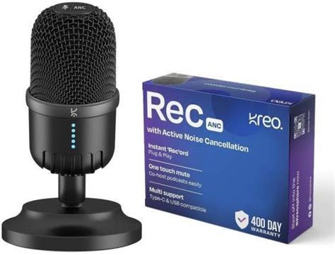 Kreo Rec Podcast Mic for Youtube Accessories, Works on Laptops, Phones ...