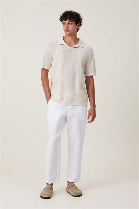 Men White Linen Pants