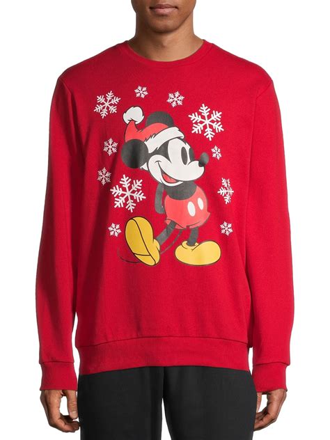 Disney Mickey Mouse Snowy Holiday Christmas Men's and Big Men's ...