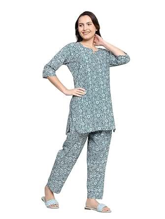 Buy Senert Women’s Cotton Pajama Set – Printed 2-Piece Loungewear Co ...