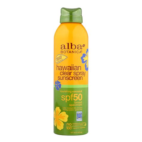 Alba Botanica Hawaiian Clear Coconut Oil Sunscreen Spray | My Organic ...