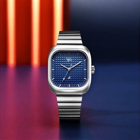 Buy Online Fastrack Vyb Maverick Quartz Analog Blue Dial Silver Metal ...