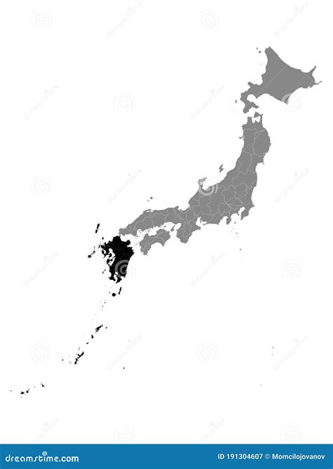 Location Map of Kyushu Region Stock Vector - Illustration of japan, flat: 191304607