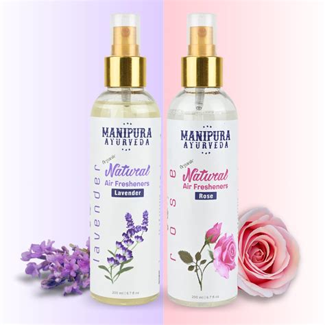 MANIPURA AYURVEDA Pure Organic Air Freshner Spray Lavender & Rose ...
