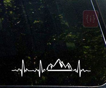ISEE 360® Mountains and Heart Life lineVinyl Bumper Sticker for Windows ...