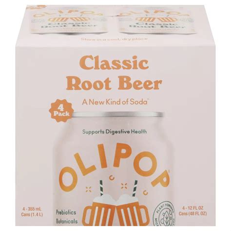 Olipop Prebiotic Soda 4 pk Cans - Classic Root Beer - Shop Soda at H-E-B