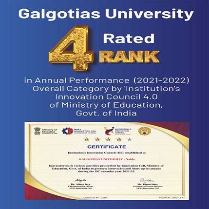 Awards, Rankings and Certifications | Galgotias University