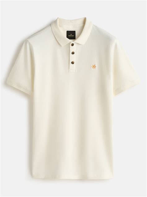Cotton Blend Polo T-Shirt | Off White – Wrogn