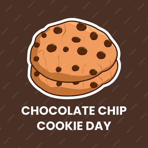 Premium Vector | Chocolate chip cookie stiker cartoon vector ...
