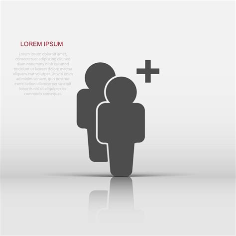 People icon in flat style users with plus sign illustration pictogram ...
