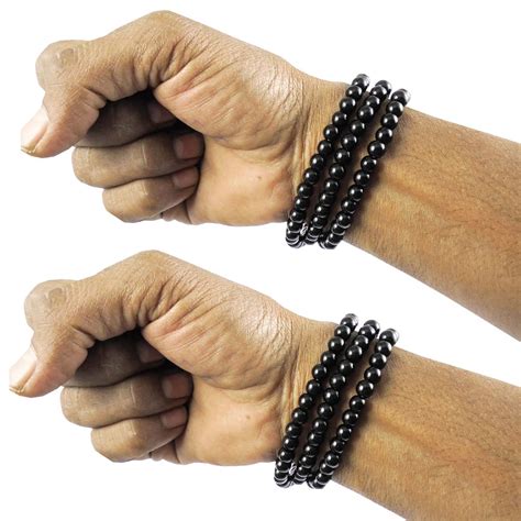 Buy eshoppee Black Round Beaded Multi Layer Bracelet Wrist Bands for ...