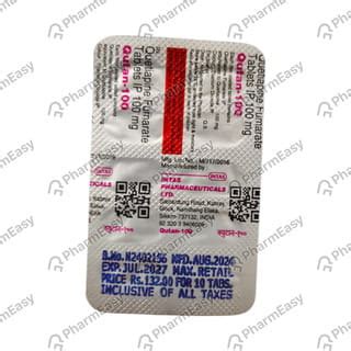 Qutan 100 MG Tablet (10): Uses, Side Effects, Price & Dosage | PharmEasy